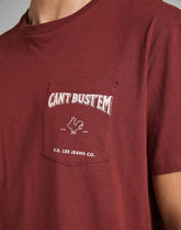 LEE SS CANT BUSTEM TEE MĘSKI T-SHIRT KOSZULKA NADRUK FIRED BRICK L60YFETM 112140374
